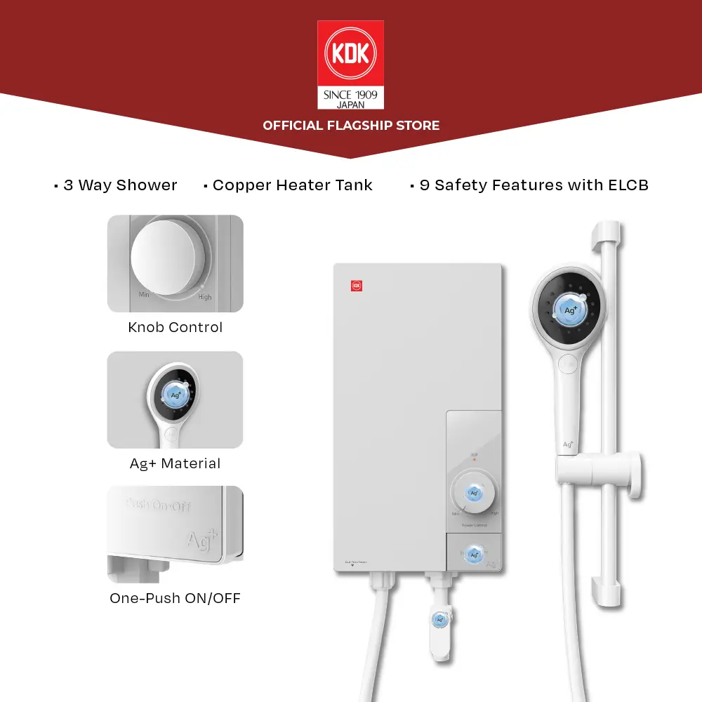 KDK Instant Water Heater TG3AE1 Iconic Corner Control, Analog Model