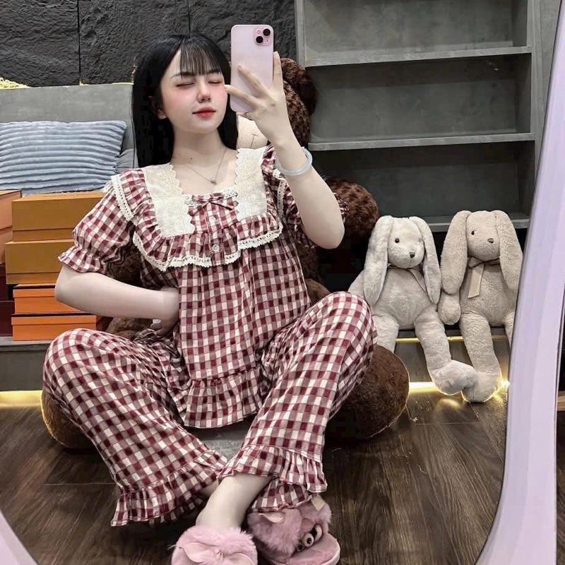 Bộ đũi caro tay ngắn phối ren 1