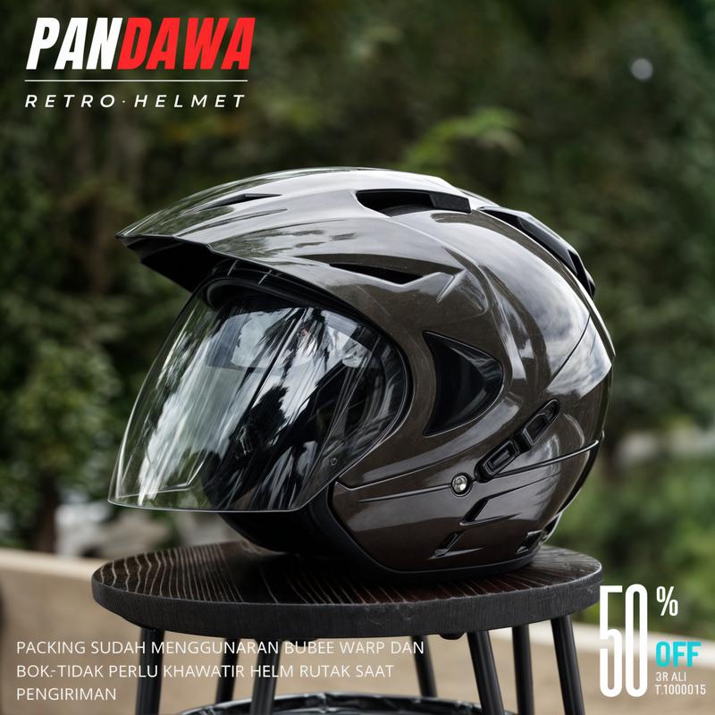 Helm INK JP8 Half Face Helmet Double Visor Motorcycle SNI - Iceblue 3