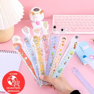 SB 1 Pcs Penggaris Lucu 15 Cm/Penggaris Plastik Funny Karakter/Penggaris Sekolah Kantor/Penggaris Bermotif Lucu