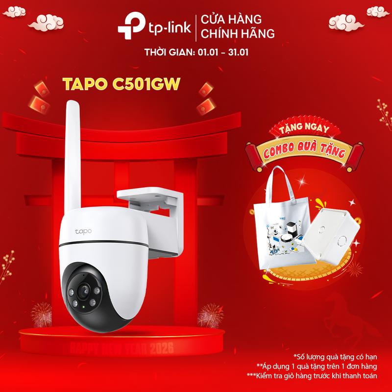  Camera Quay Quét Ngoài Trời TP-Link Tapo C501GW Kết Nối Wifi Di Động Quay Quét 1080P Full HD Khả Năng Chống Chịu Thời Tiết Tích Hợp Công Nghệ A.I 