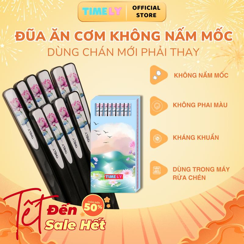 Đũa Ăn Cơm Sợi Thủy Tinh Nhật TIMELY - Sợi Thuỷ Tinh Gia Dụng Ép Nóng - Kháng Khuẩn Không Nấm Mốc Chịu Nhiệt Cao Chống Trượt An Toàn Sức Khoẻ Cho Gia Đình Bạn