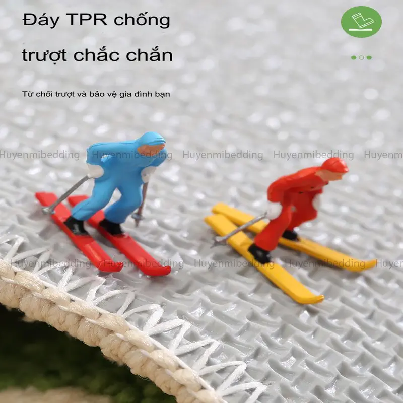 Huyen Mi Thảm Lau Chân Mặt Lông Cừu Đế Cao Su Chống Trơn Trượt 40x60cm Mẫu Kute Cao Su Giữ Bụi Hiệu Quả Thảm Lau Chân Nha Tam Chống Trơn Trượt 8