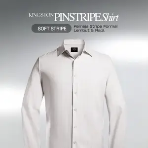 CUTOFF Kingston Pinstripe Shirt Kemeja Salur Garis Formal Pria Lengan Panjang
