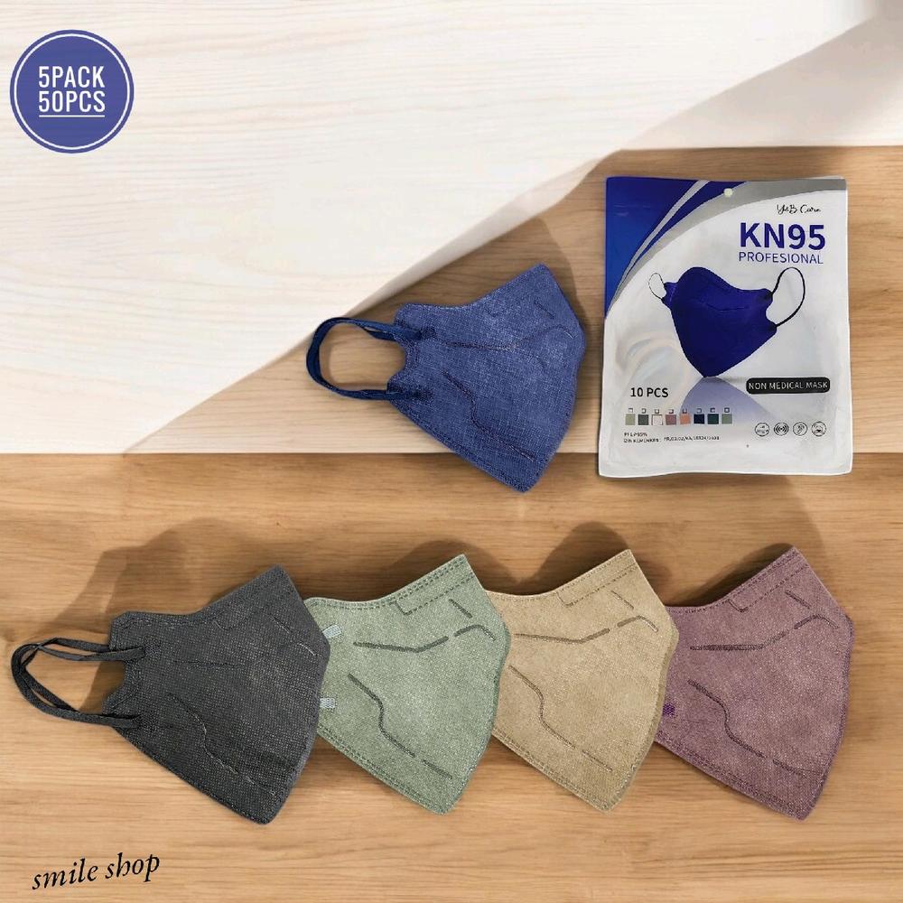 MASKER KN95 PRO 4PLY MIX Y&B CARE EMBOSS,5PACK 50PCS - 95 pink y&b mix, Standar