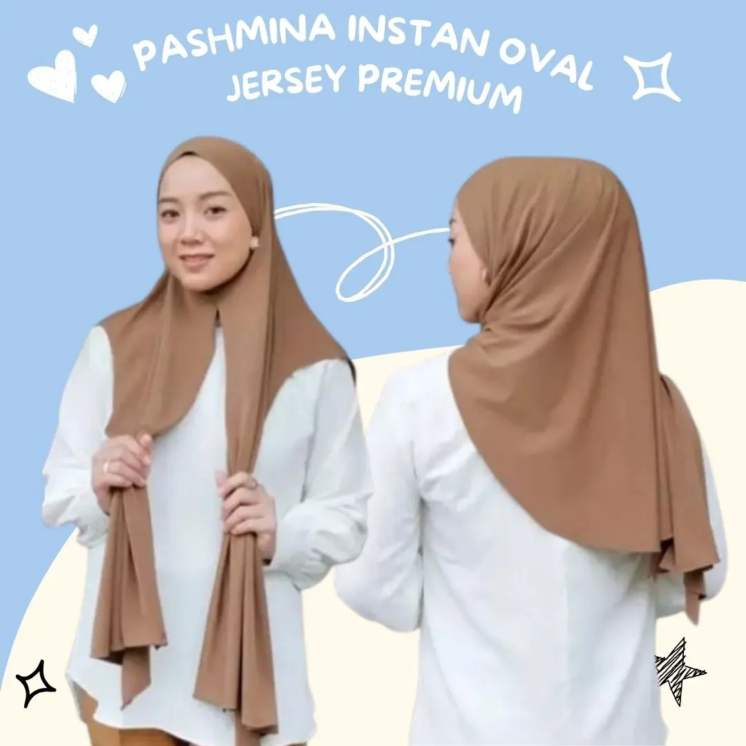 Pashmina Instan oval Jersey Jilbab instan jahit Dagu Ohhijab