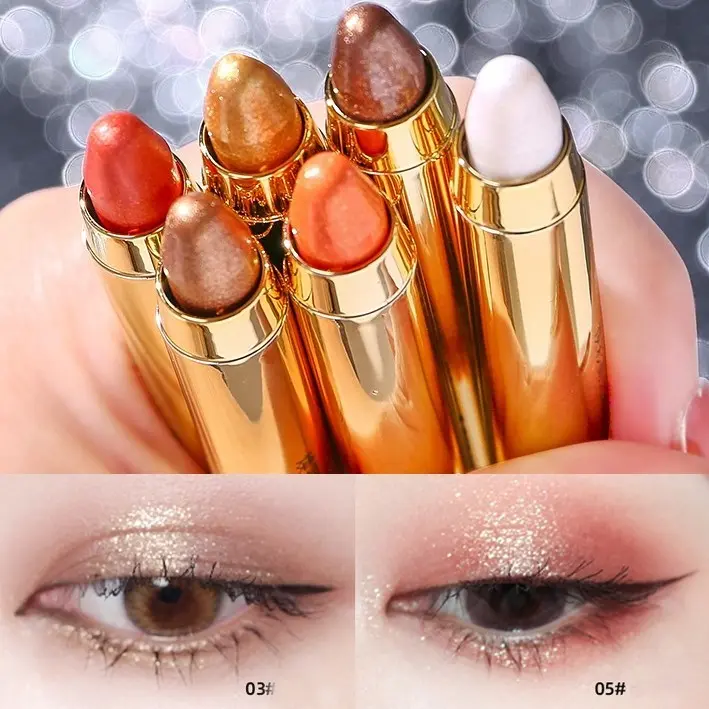 { PROMO DAPAT 6 } MYHO Eyeshadow  MYHO Pena Eye Shadow Berkilau, Pena Stik Eye Shadow Ujung Ganda Riasan Mata 4
