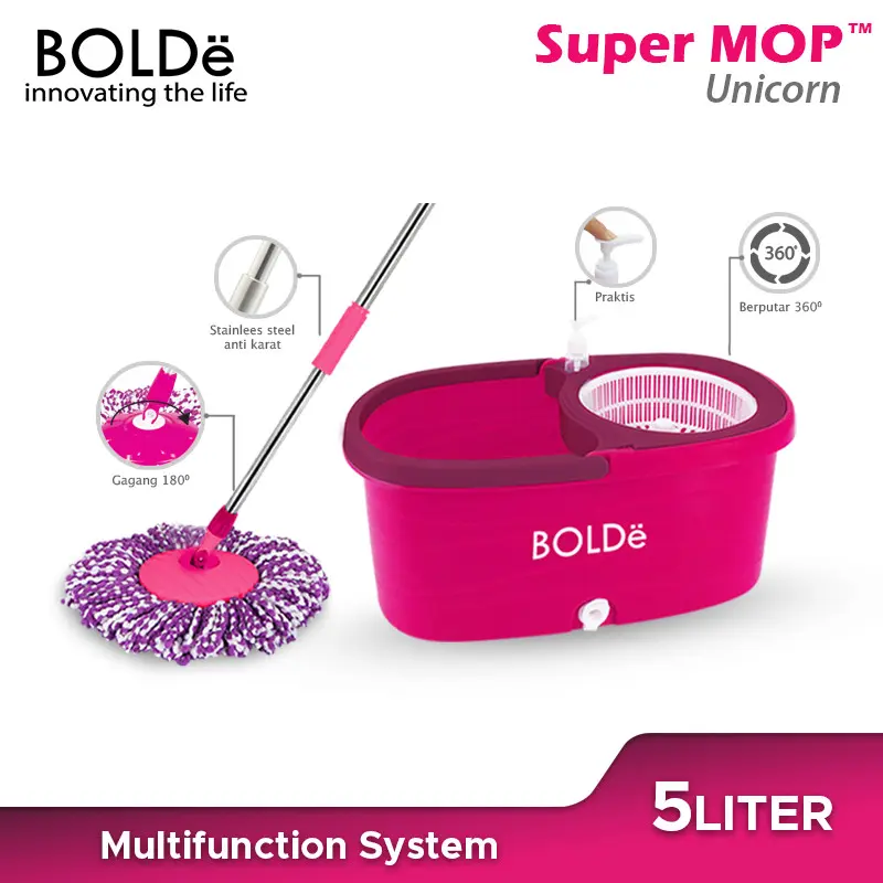 BOLDe Super Mop Unicorn - Merah Muda 1