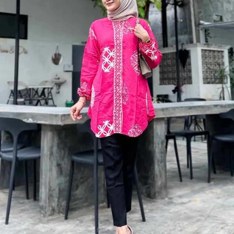 BLOUSE NAJAH BAHAN RAYON TEBAL UKURAN L, XL, XXL BLOUSE MUSLIM CANTIK. Kancing Kerah Basic 8