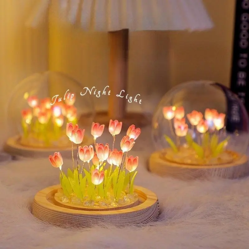 13 Tulip/Lampu Malam Diy Tulip/Dekorasi Buket Hadiah Ulang Tahun/Hadiah Hari Valentine/Lampu Hias Kamar Tidur Anak Perempuan Led Tulips 2