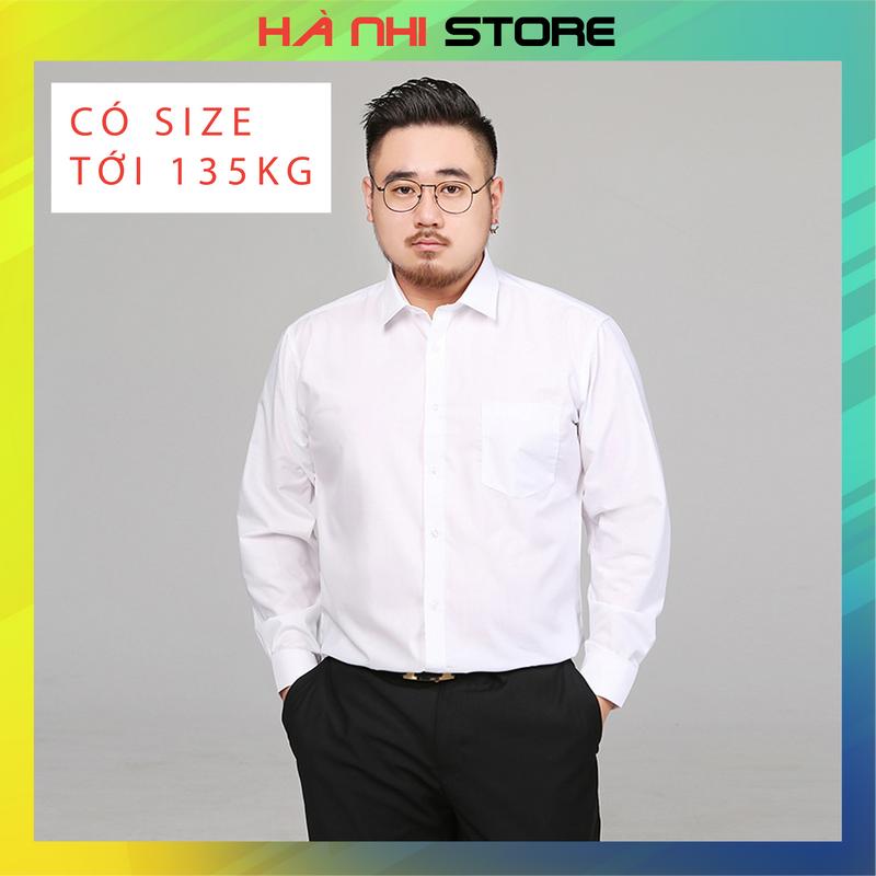 BIG SIZE NAM 60-135KG -  Áo sơ mi nam tay dài có túi, bản nẹp nút, chất vải lụa thái, mềm mát thấm hút mồ hôi - Hà Nhi Store