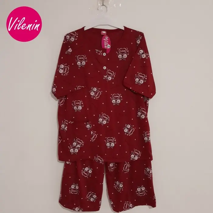 Baju Tidur Wanita Xxxl /Babydoll / Stelan 3/4 Jumbo /Sleepwear, Rabbit