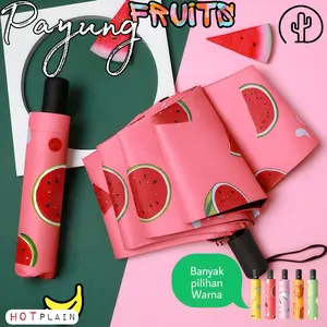 Payung Lipat Buah Uv40+ Motif Lucu Portable dengan Banyak Pilihan Warna dan Desain Karakter Imut untuk Kebutuhan Sehari-hari Anda Dilengkapi Perlindungan UV40+ dan Motif Bear