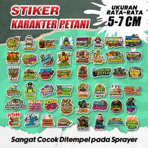 STIKER KARAKTER PETANI MILLENIAL untuk tangki semprot