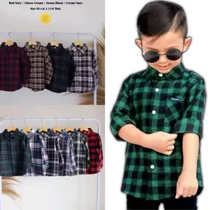 Baju Kemeja Flanel Anak Laki Laki & Perempuan Lengan Panjang Usia 3-12 Tahun Fashion