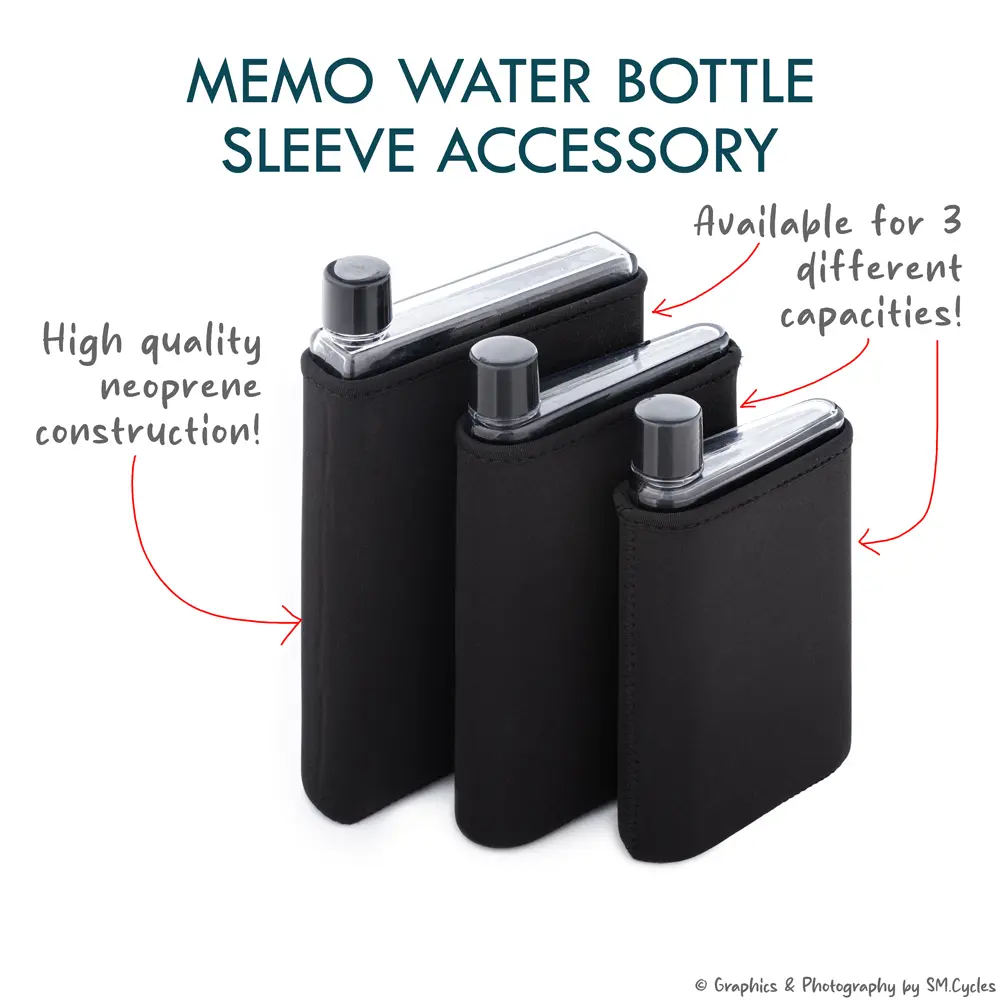 [NEW LISTING] 750ml/420ml/350ml Slim Flat Style Memo Water Bottle Neoprene Protective Sleeve Accessory [SG STOCK]