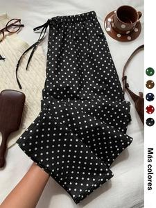 Pantalones lindos con lunares, perfectos para días relajados y estilo callejero vintage, estilosos y cómodos, ideales para uso casual