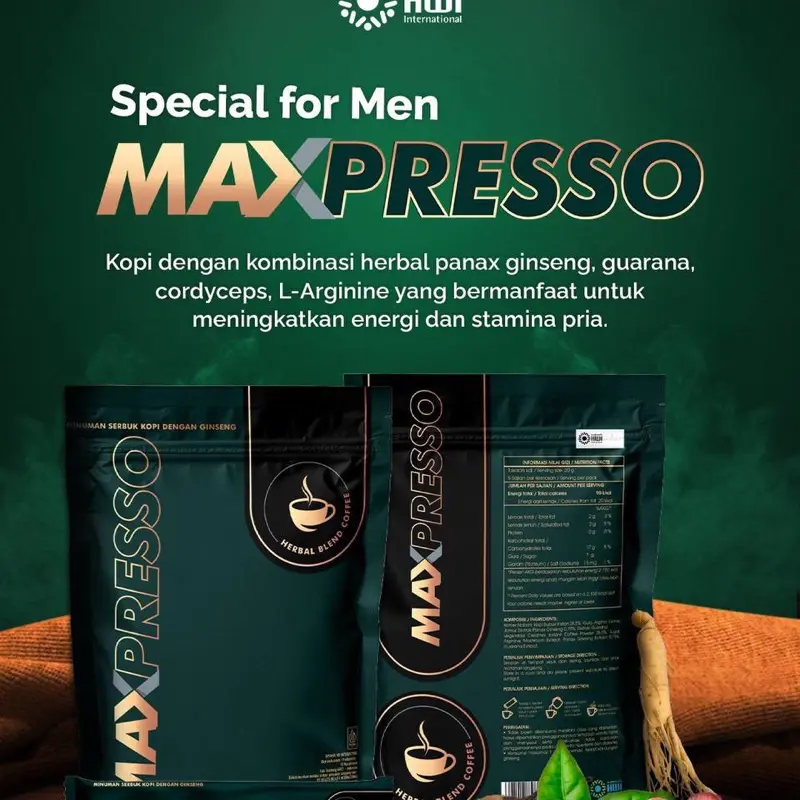Maxpresso kopi herbal berkualitas tinggi kemasan coffee 2