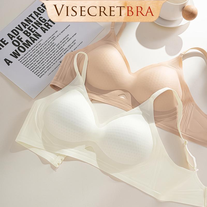 VISECRET Bra Áo Lót Nữ Su Đúc Chất Vải Mịn Thoáng Khí Có Mút Gom Nâng Vòng 1 Không Gọng Bảng Lưng To Hạn Chế Mỡ Lưng VN250355 Giặt Tay Ở Nhiệt Độ Thường Không Sử Dụng Chất Tẩy