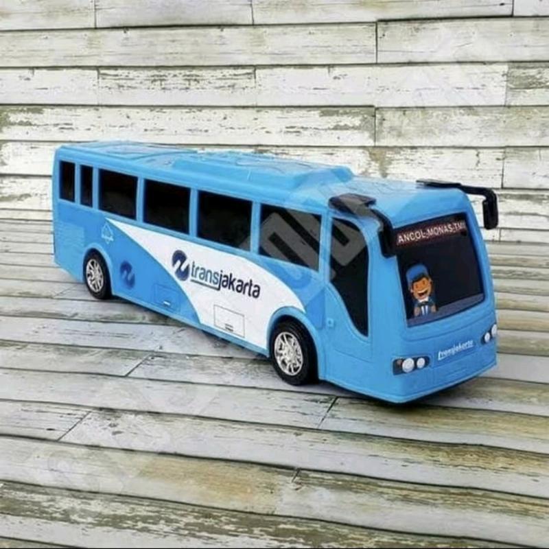Mainan Anak Mobil Bus way transjakarta Roda Plastik 5