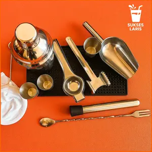 PAKET PERALATAN STAINLESS BARTENDER | SHAKER STAINLESS LENGKAP | SEKOP STAINLESS