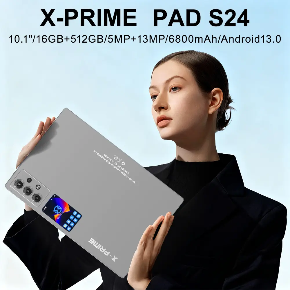 X-PRIME S24 Tablet 10.1 inch HD 512GB Android 13 Kamera Bluetooth WiFi Layar Luas Harga Terjangkau dengan Sistem Operasi Android dan Koneksi Bluetooth WiFi Tablet dengan Keyboard