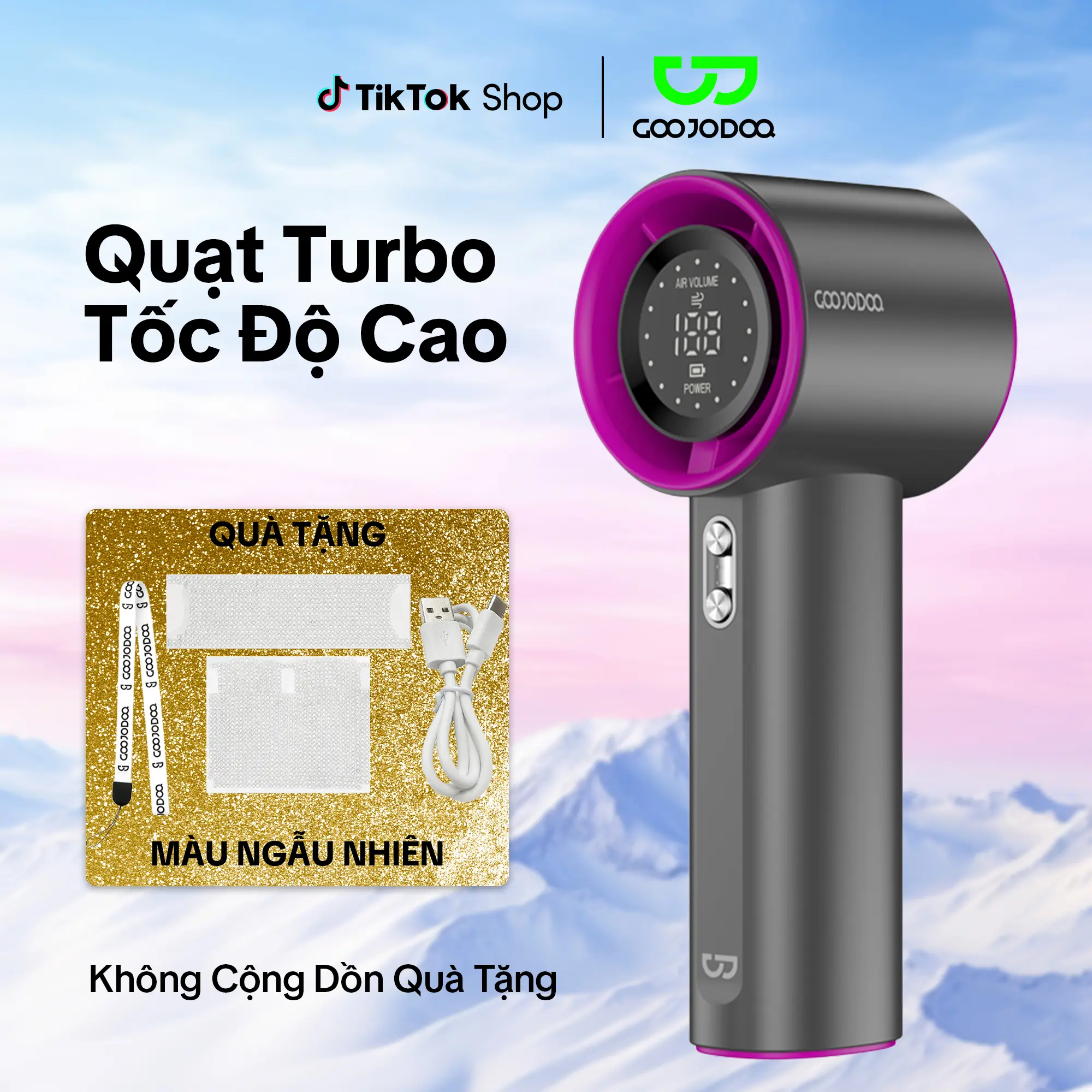 【GOOJODOQ* KOC/KOL】 Quạt cầm tay tốc độ cao tặng nhãn dán kim cương, 100 mức gió,  màn hình kỹ thuật số, Usb Mobile Phụ Kiện, thích hợp làm quà tặng