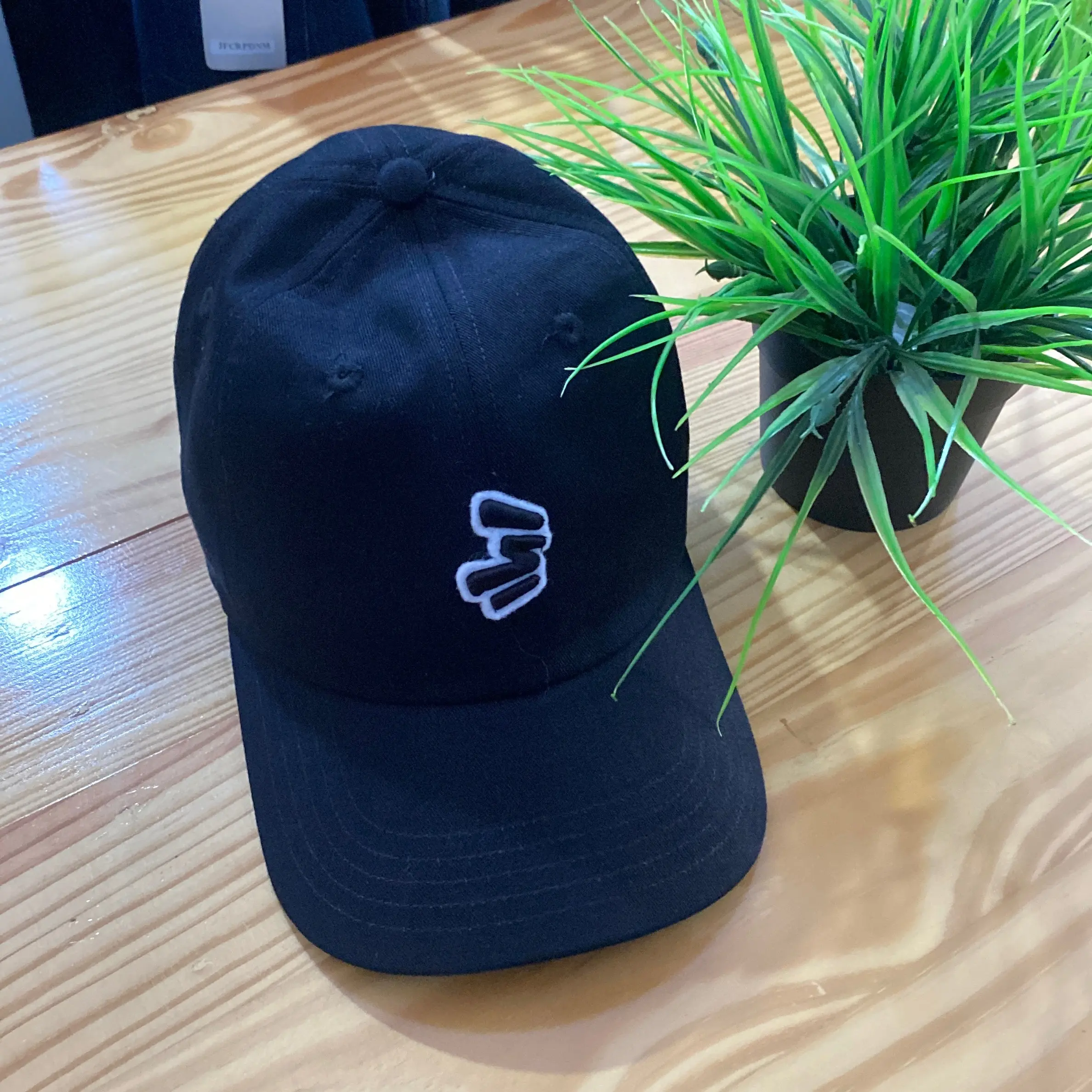 Topi 3S original warna hitam logo bordir