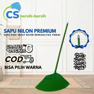 [COD] Sapu Lantai Senar Naga Sapu rumah Pembersih Lantai Serbaguna Bulu Nilon - CS Bersih - Gagang Kayu serat nilon dengan gagang