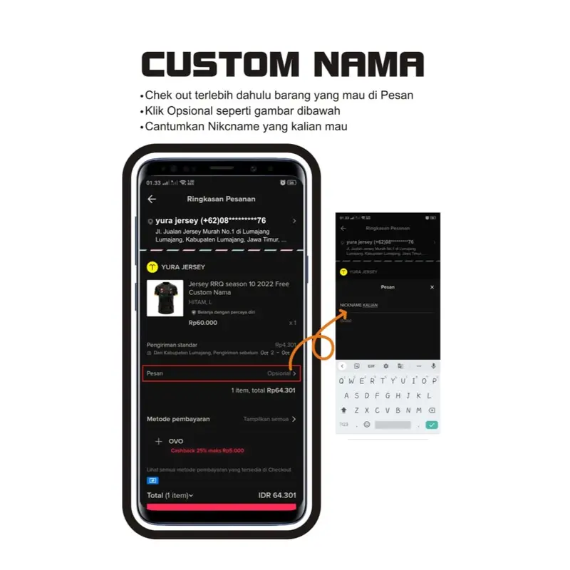 JERSEY RRQ x Slime PRO Black 2025 Free Custome Nama 2