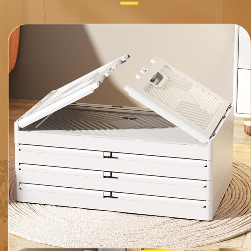 Large Capacity Clothes Storage Cabinet Locker Folding Wardrobe W/Lid Open Front 7