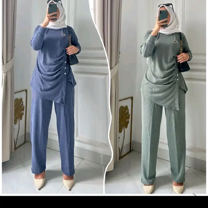 Setcel Seruni - Setcek Knit - Setelan knit - Setelan Wanita Murah - Baju lebaran 1