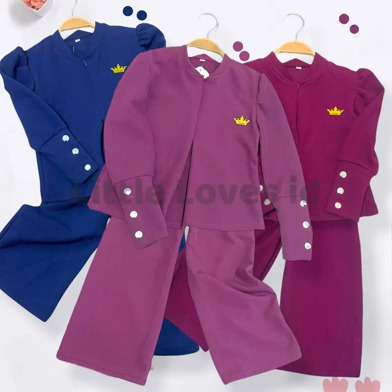 Setelan kulot lebaran anak perempuan model lengan inara bahan knit japan linen usia 1 sampai 2 tahun banyak pilihan warna 1