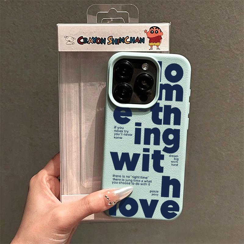 Vỏ điện thoại nền chữ tiếng Anh nét đậm màu xanh đậm phù hợp với iPhone18/17/16/15 14/13/11/7/17pro/17promax, thiết kế tối giản độc đáo dành cho 16plus/16pro mới