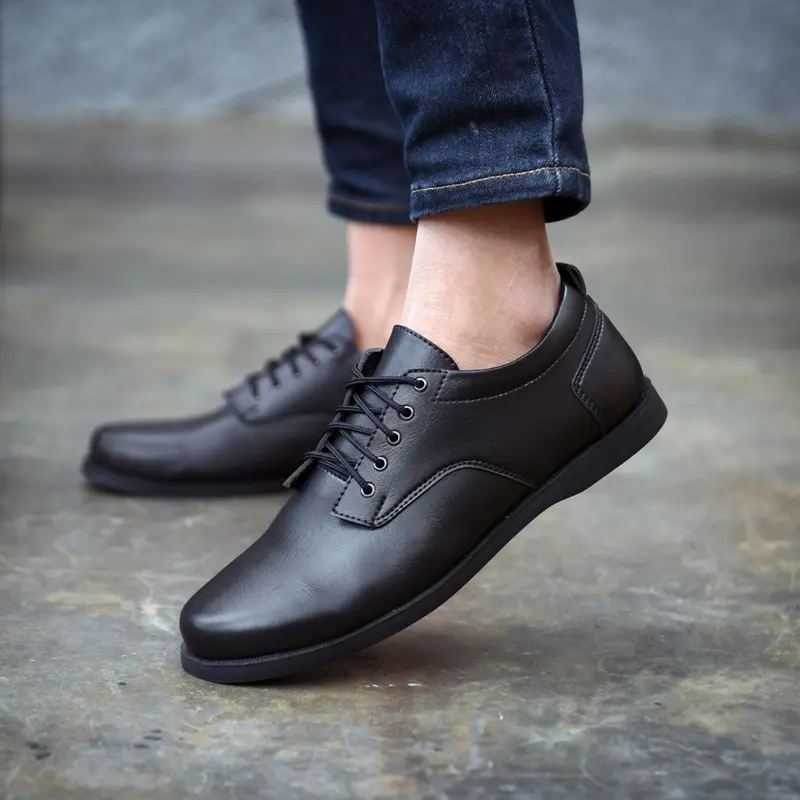 PRS - Sepatu Formal Pria Casual Kantoran Nikahan Kulit Syntetis Original Sepatu Pantofel Pria Resmi Formal hitam Coklat Gaya Trendy Kasual Kantoran Kuliah Wisuda Pesta Nikah Kondangan Gereja Kerja Pns Guru Kekinian Terlaris Terbaru Murah Shoes Black Black 2
