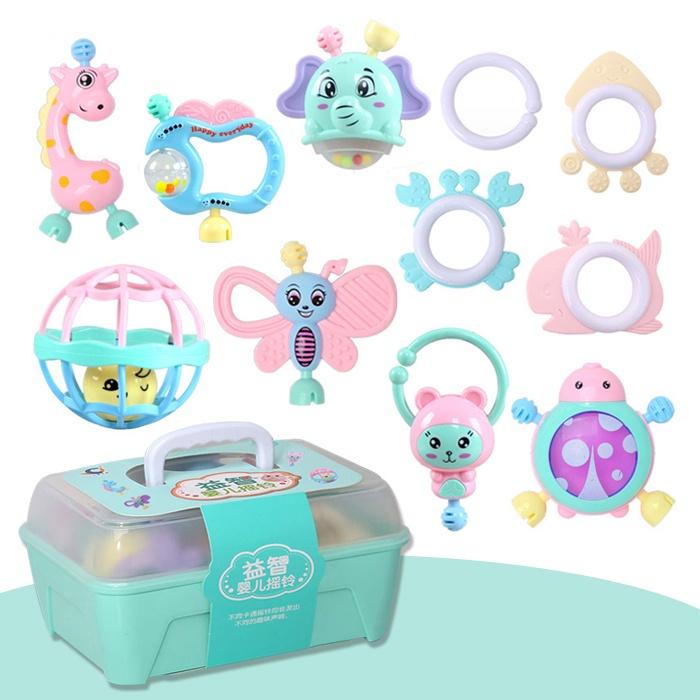 Baby Teether Rattle Teething 7PC Kit Mainan Gigitan Bayi Gigitan Bayi Teether Mainan Bayi 6 Bulan L324