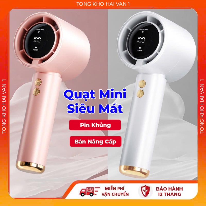  Quạt mini  M2 cầm tay 5000mAh di động có thể sạc gió mạnh 100 tốc độ turbo phản lực màn hình hiển thị pin 