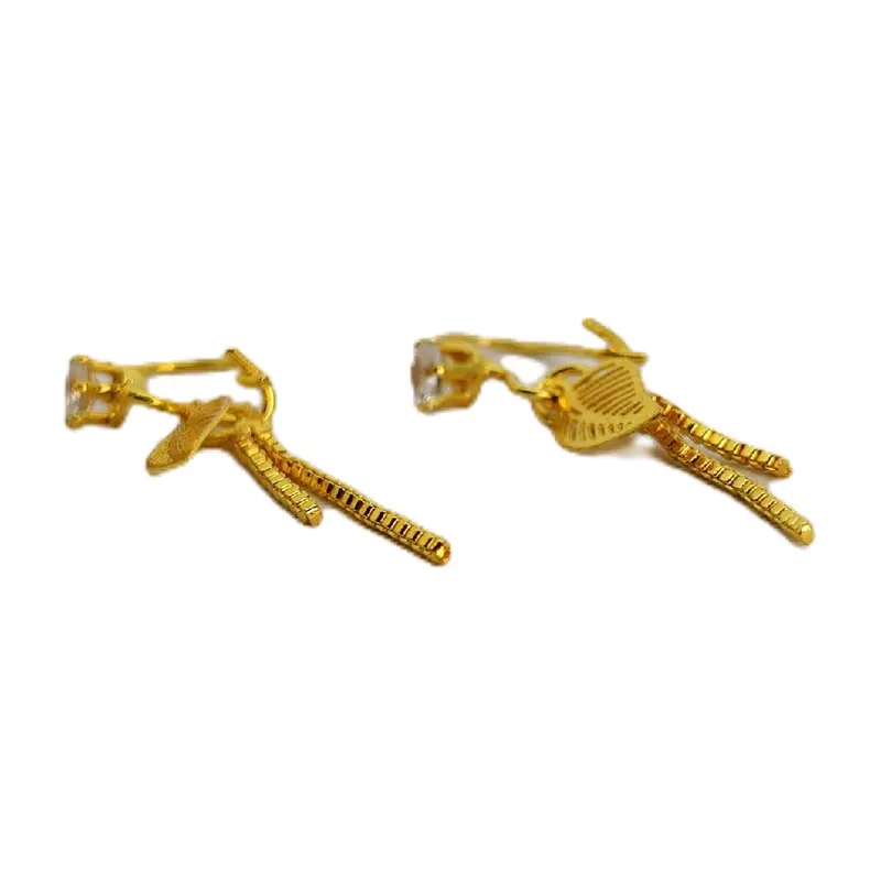 Anting jurai daun desi permata satu Hadiah Elegan  Wanita Earrings 1