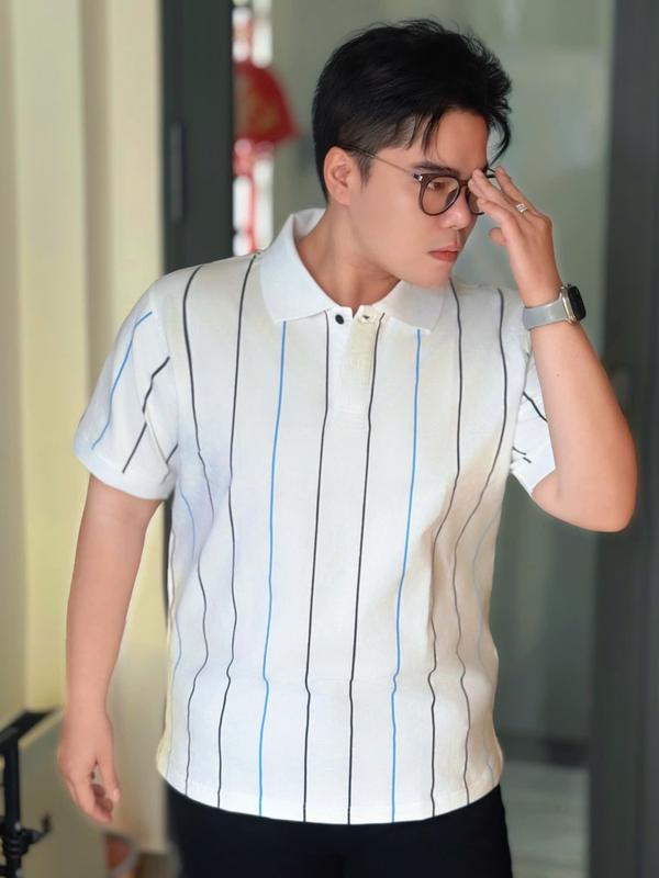 Big Men Áo thun polo cotton phối sọc dọc lịch lãm thời trang bigsize nam 85- 135 kg