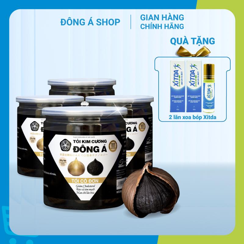 Tỏi đen cao cấp - Tỏi Kim Cương Đông Á (hộp 200g) - Tỏi đen cô đơn