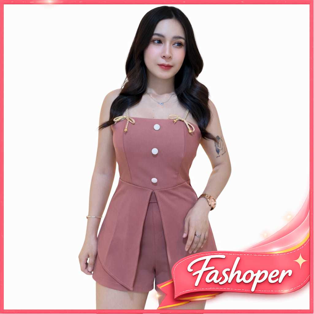 Fashoper Setelan Celana Pendek Wanita Elegant Outfit Wanita Viral TikTok Baju Wanita Korean Style Kekinian OOTD Party & Hangout