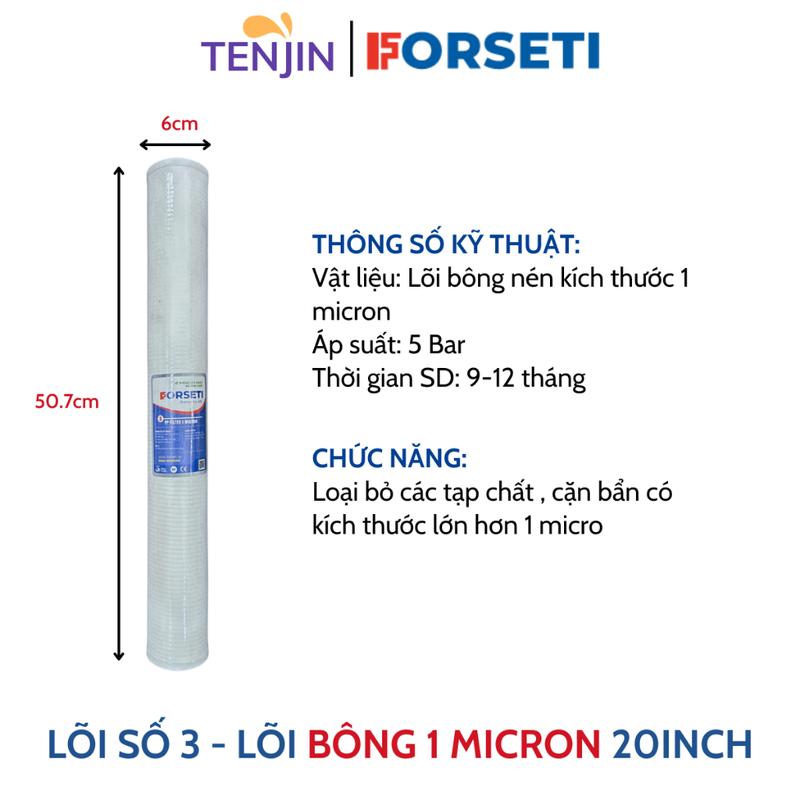 Lõi Lọc Số 3 20 INCH Bông PP 1 Micron Loại Bỏ Tạp Chất Nhỏ, Rong Rêu Trong Nước…