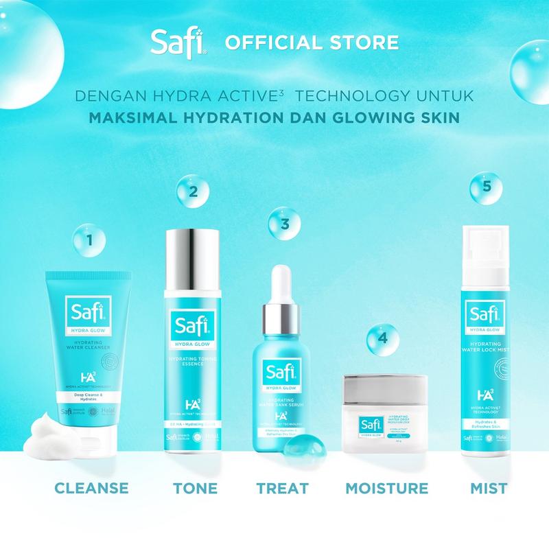 [Shireen's Choice] Hydra Glow Triple Pack - Safi Hydra Glow Hydrating Water Cleanser 125gr 5