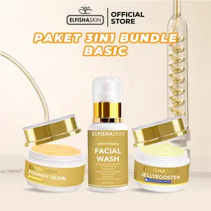 [Special Promo] Elfisha Skin 3in1 bundle Basic Skincare - Facial wash, Foundy Glow, Jelly Booster perawatan wajah Berjerawat