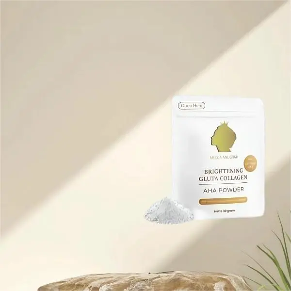 MECCA ANUGRAH BRIGHTENING GLUTA COLLAGEN AHA POWDER  - COLLAGEN PEMUTIH BADAN Acid Mencerahkan 4