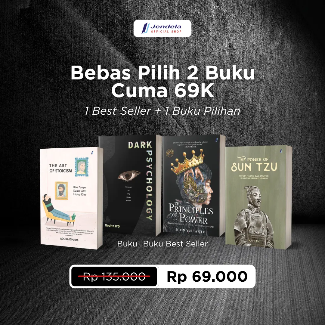 Promo Paket Bundling 2 Buku Self Improvement - The Art of Stoicism, Dark Psychology, The Principles, Sun Tzu + Buku Pilihan - Jendela