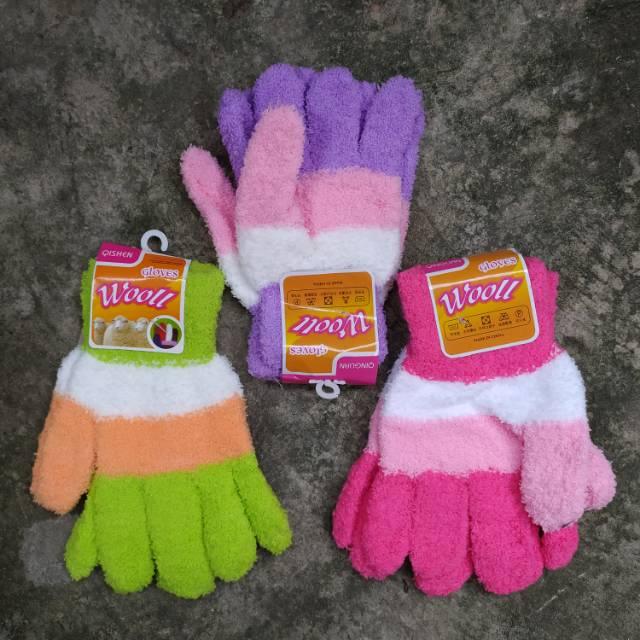 Sarung tangan woll bulu lembut / sarung tangan wanita dewasa / sarung tangan motor belang Gloves Gloves 6