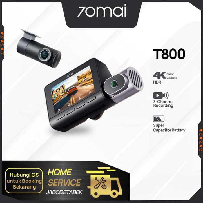 Gambar 70mai Dash Cam 4K T800 Set Three-Channel Supercapacitor Built-in GPS & ADAS Buffered Emergency Recording - Front+Rear+Interior dari HS VARIASI Car Accessories Kota Surakarta Tokopedia