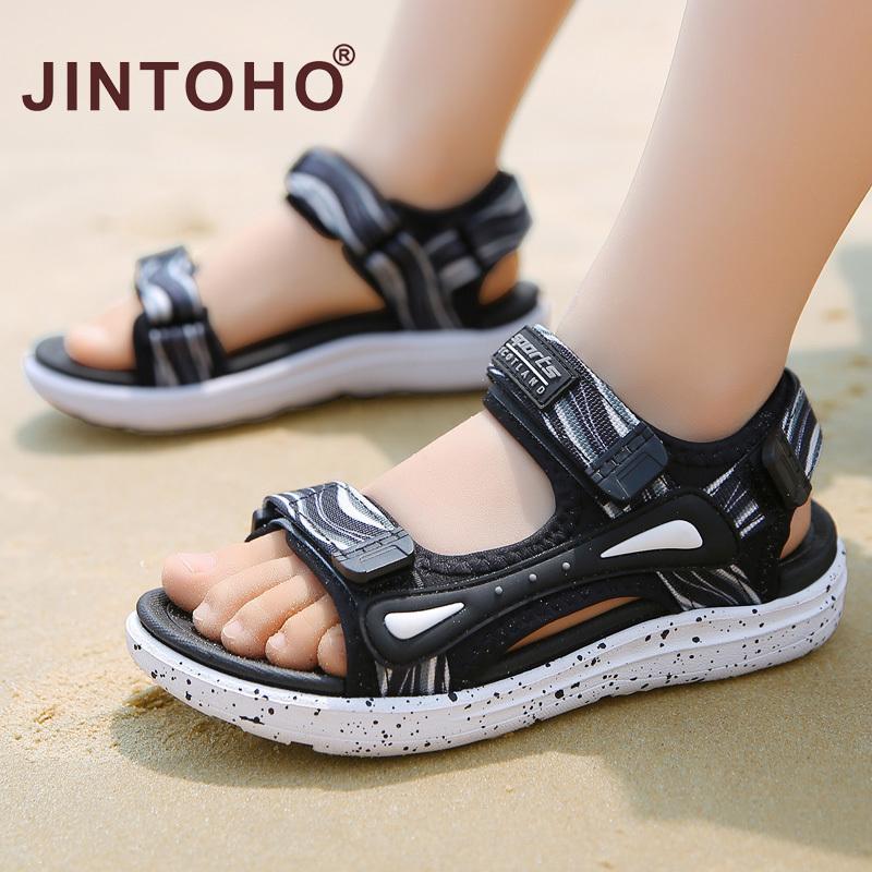 JINTOHO-Xăng Đan Thương Hiệu Mùa Xuân Và Mùa Hè Cho Trẻ Em, Giày Đi Biển Cho Bé Trai Và Bé Gái, Xăng Đan Đế Bằng Thoáng Khí, Giày Ngoài Trời Bằng Da PU Cho Trẻ Em, Cỡ 28-40