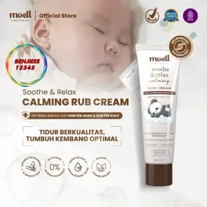[SIAP KIRIM] Moell Soothing & Calming Rub Cream 50gr  - With Red Ginger Meningkatkan Kualitas Tidur - Skincare Baby - Natural Organic